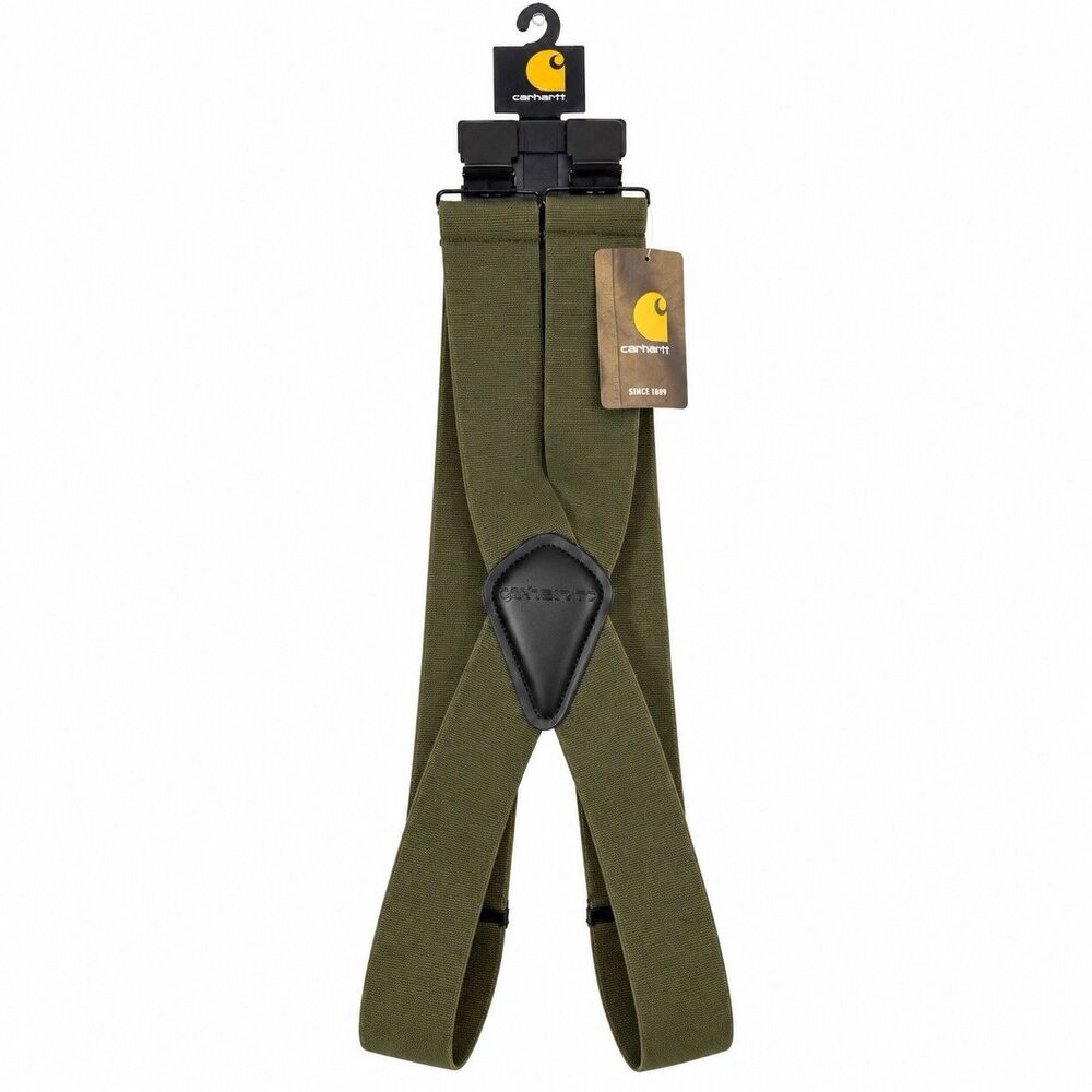 Carhartt Mens Utility Suspenders Army Green Rugged Flex One Size NWT A0005523